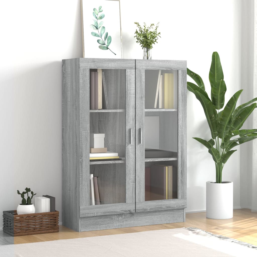 Armoire à vitrine Sonoma gris 82,5x30,5x115cm Bois d'ingénierie Bibliothèques vidaXL   