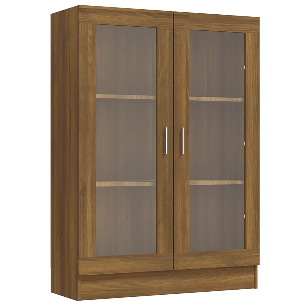 Armoire à vitrine Chêne brun 82,5x30,5x115cm Bois d'ingénierie Bibliothèques vidaXL   