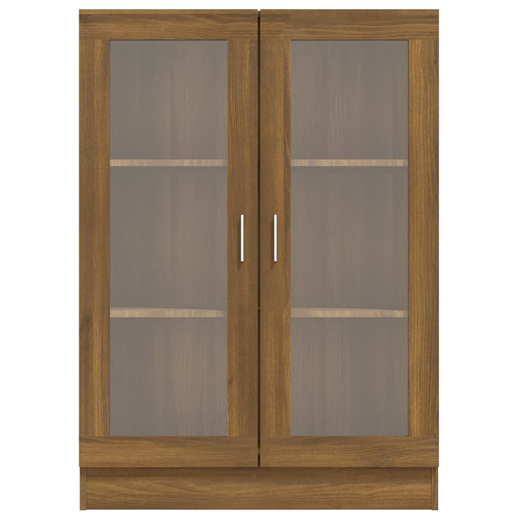 Armoire à vitrine Chêne brun 82,5x30,5x115cm Bois d'ingénierie Bibliothèques vidaXL   