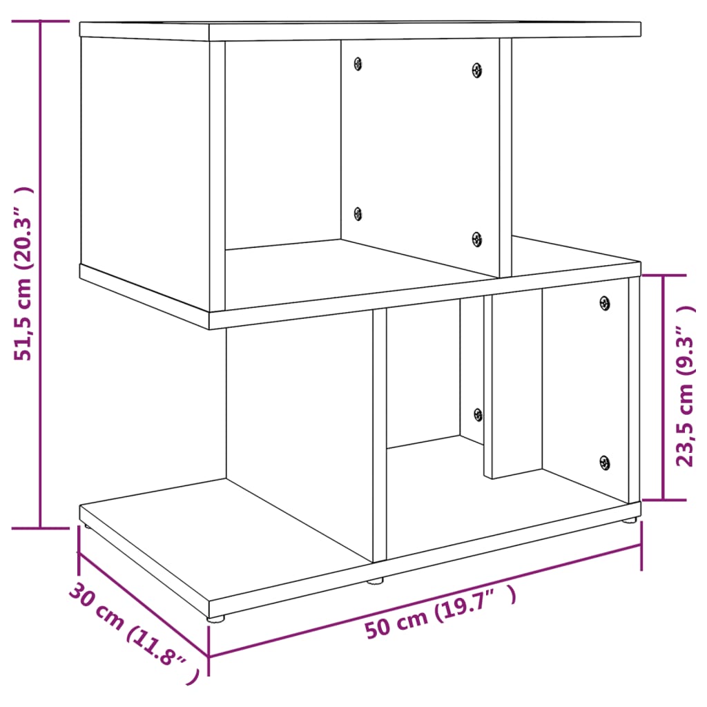 Table de chevet Chêne fumé 50x30x51,5 cm Bois d'ingénierie Tables de chevet vidaXL   