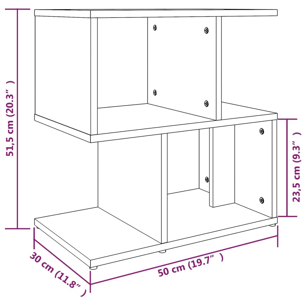 Tables de chevet 2pcs Chêne fumé 50x30x51,5cm Bois d'ingénierie Tables de chevet vidaXL   