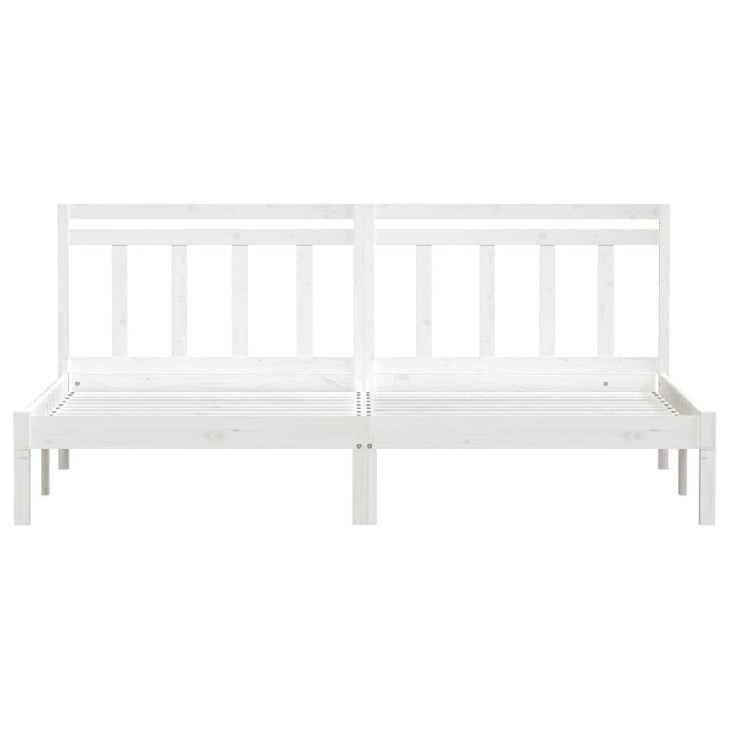 Cadre de lit Blanc Bois de pin massif 200x200 cm Lits & cadres de lit vidaXL   