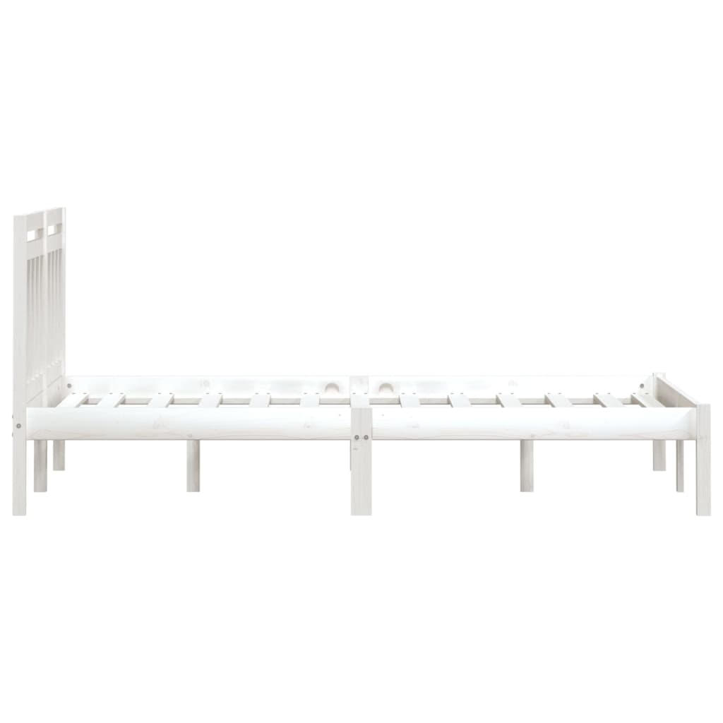 Cadre de lit Blanc Bois de pin massif 200x200 cm Lits & cadres de lit vidaXL   