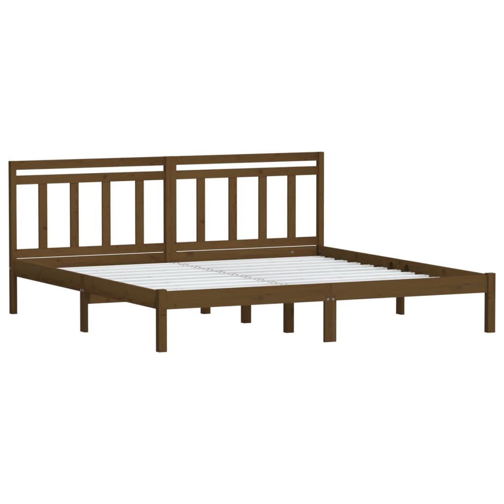 Cadre de lit Marron miel Bois de pin massif 200x200 cm Lits & cadres de lit vidaXL   