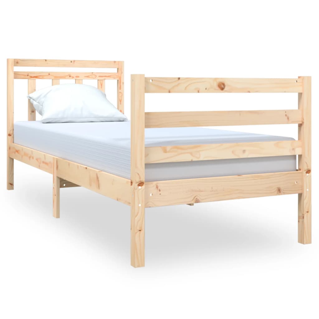 Cadre de lit 75x190 cm Petit simple Bois massif Lits & cadres de lit vidaXL   