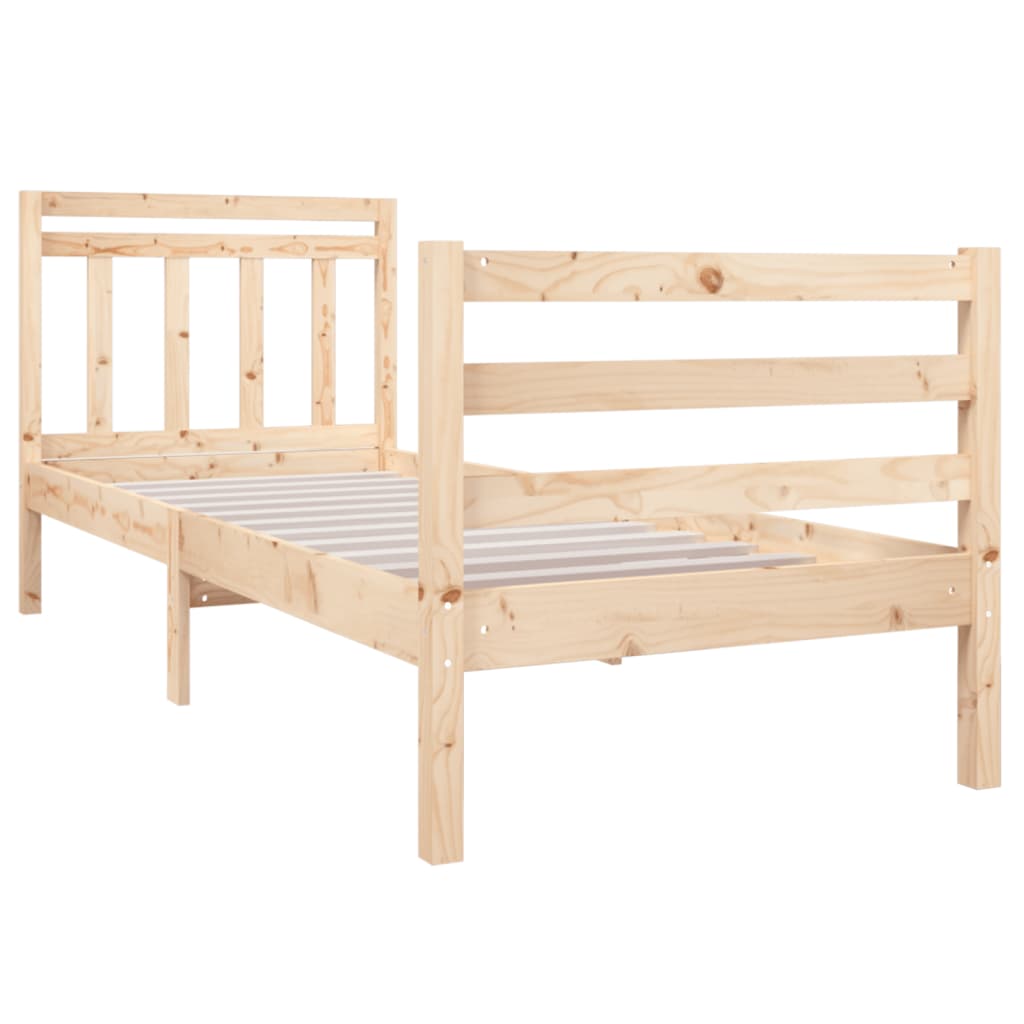 Cadre de lit 75x190 cm Petit simple Bois massif Lits & cadres de lit vidaXL   