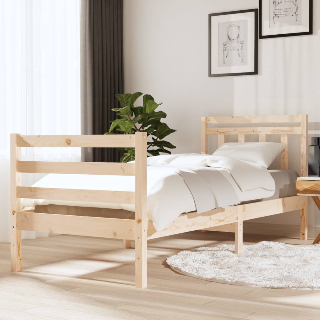 Cadre de lit 75x190 cm Petit simple Bois massif Lits & cadres de lit vidaXL   