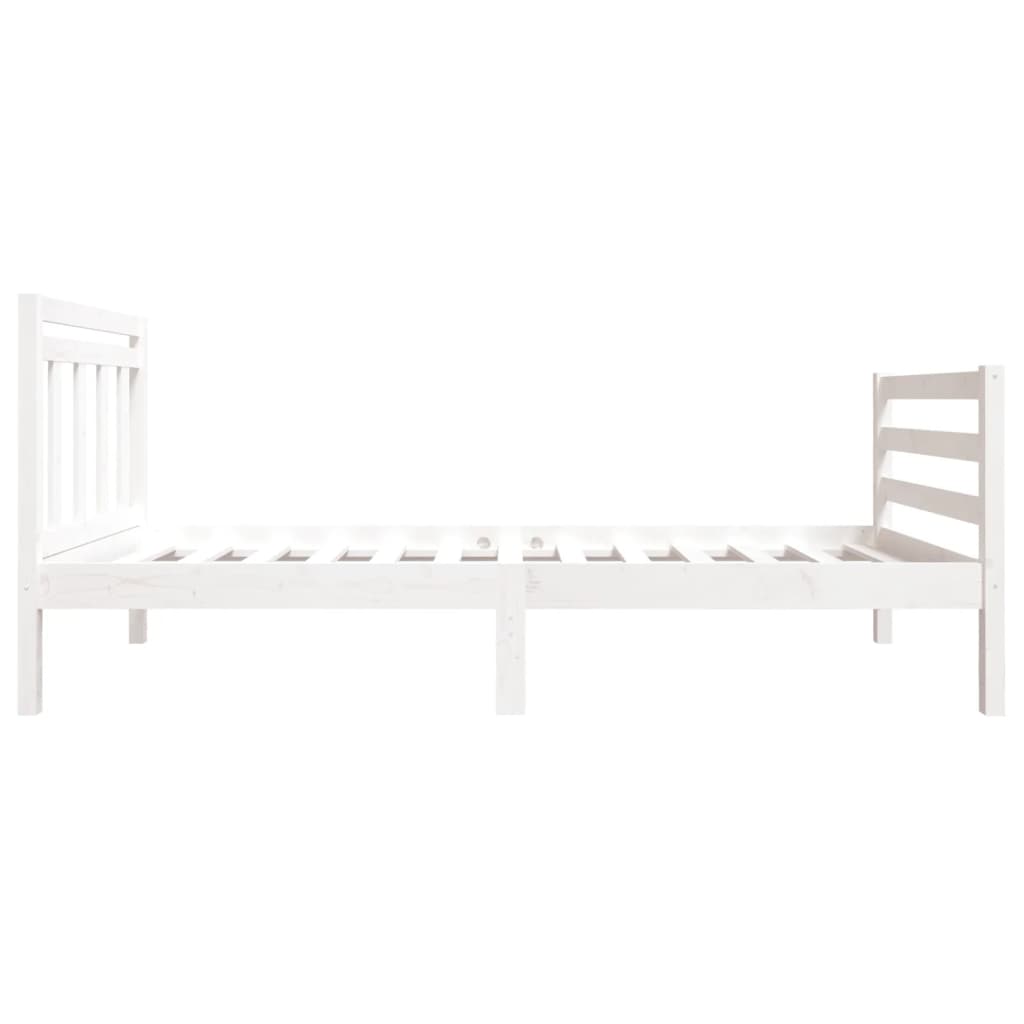 Cadre de lit Blanc 90x190 cm Simple Bois massif Lits & cadres de lit vidaXL   