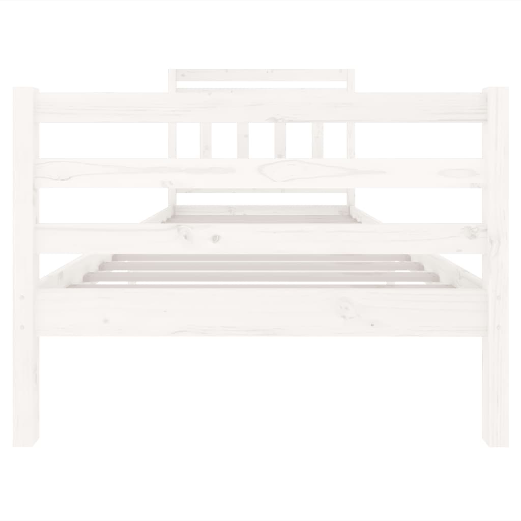 Cadre de lit blanc bois massif 90x200 cm Lits & cadres de lit vidaXL   