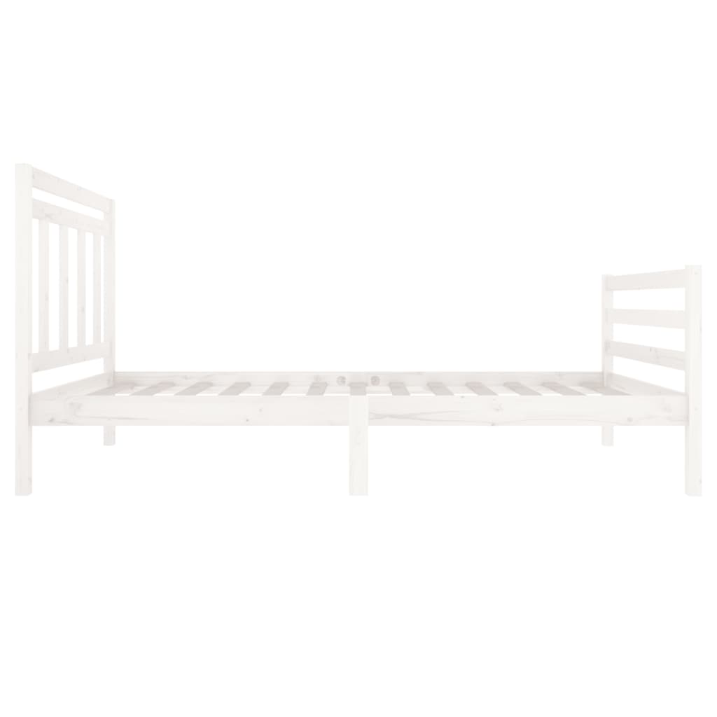 Cadre de lit blanc bois massif 90x200 cm Lits & cadres de lit vidaXL   