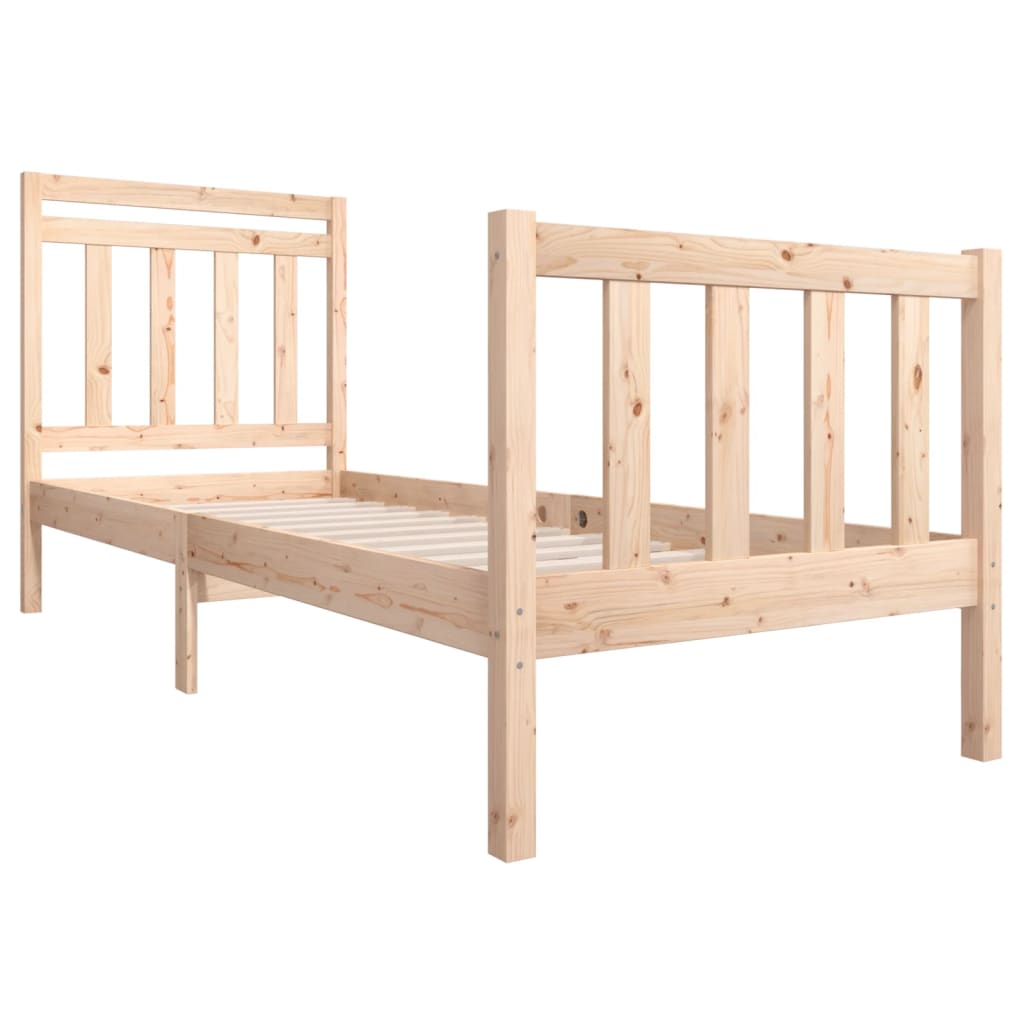 Cadre de lit 75x190 cm Petit simple Bois massif Lits & cadres de lit vidaXL   