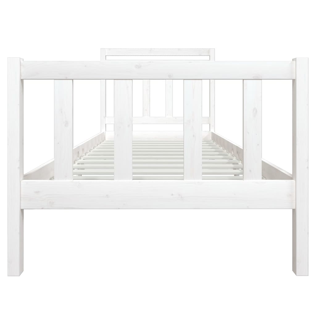 Cadre de lit Blanc Bois massif 90x200 cm Lits & cadres de lit vidaXL   