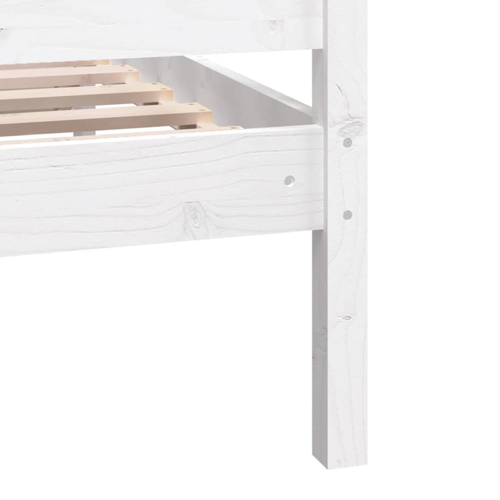 Cadre de lit Blanc Bois massif 90x200 cm Lits & cadres de lit vidaXL   