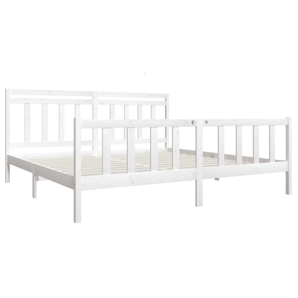 Cadre de lit Blanc Bois massif 200x200 cm Lits & cadres de lit vidaXL   