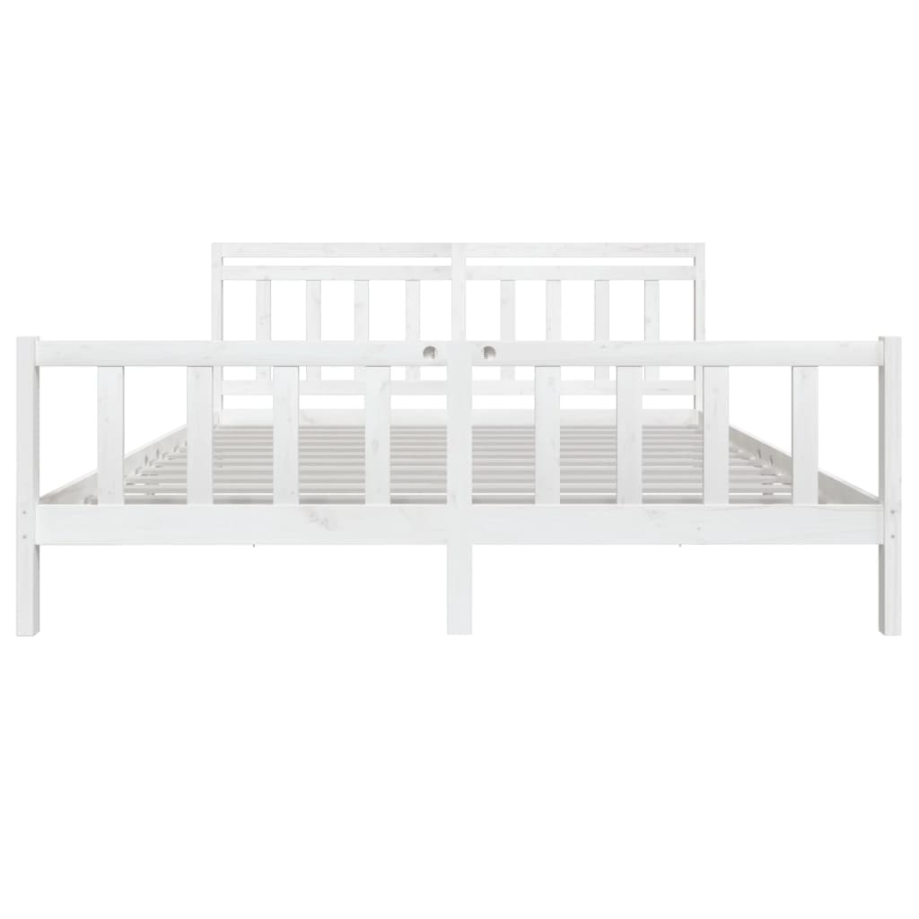 Cadre de lit Blanc Bois massif 200x200 cm Lits & cadres de lit vidaXL   