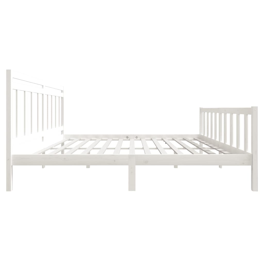 Cadre de lit Blanc Bois massif 200x200 cm Lits & cadres de lit vidaXL   