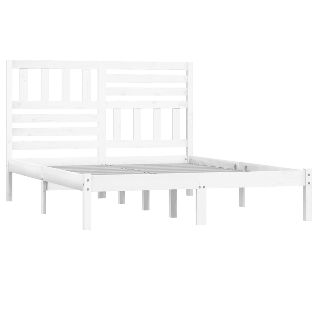 Cadre de lit Blanc Bois de pin massif 140x200 cm Lits & cadres de lit vidaXL   