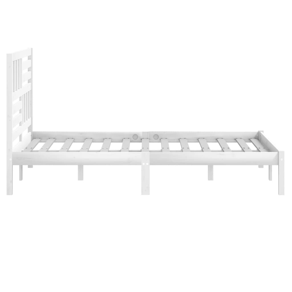 Cadre de lit Blanc Bois de pin massif 140x200 cm Lits & cadres de lit vidaXL   