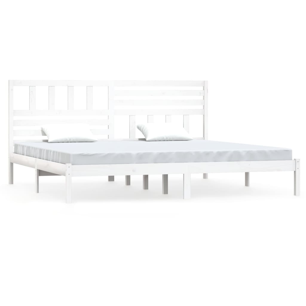 Cadre de lit blanc 180x200 cm Super King bois de pin massif Lits & cadres de lit vidaXL   