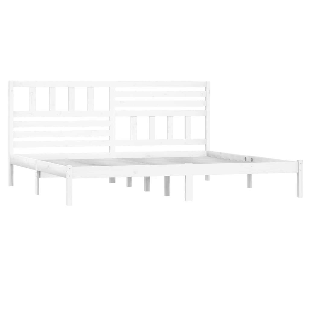 Cadre de lit blanc 180x200 cm Super King bois de pin massif Lits & cadres de lit vidaXL   