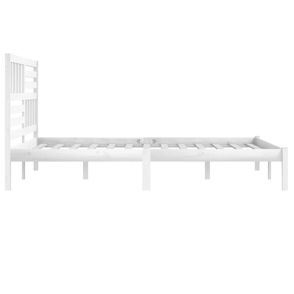 Cadre de lit blanc 180x200 cm Super King bois de pin massif Lits & cadres de lit vidaXL   