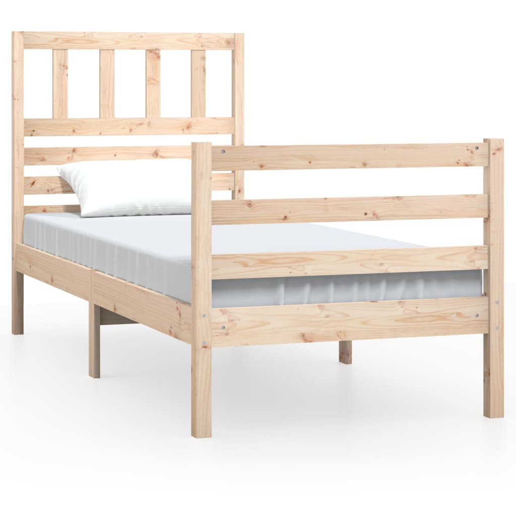 Cadre de lit 75x190 cm Petit simple Bois massif Lits & cadres de lit vidaXL   