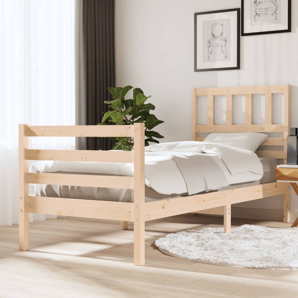 Cadre de lit 75x190 cm Petit simple Bois massif Lits & cadres de lit vidaXL   