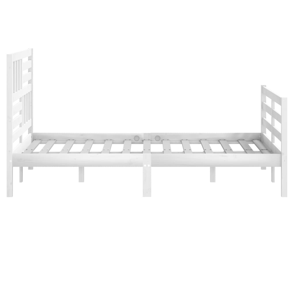 Cadre de lit Blanc 120x190 cm Petit double Bois massif Lits & cadres de lit vidaXL   