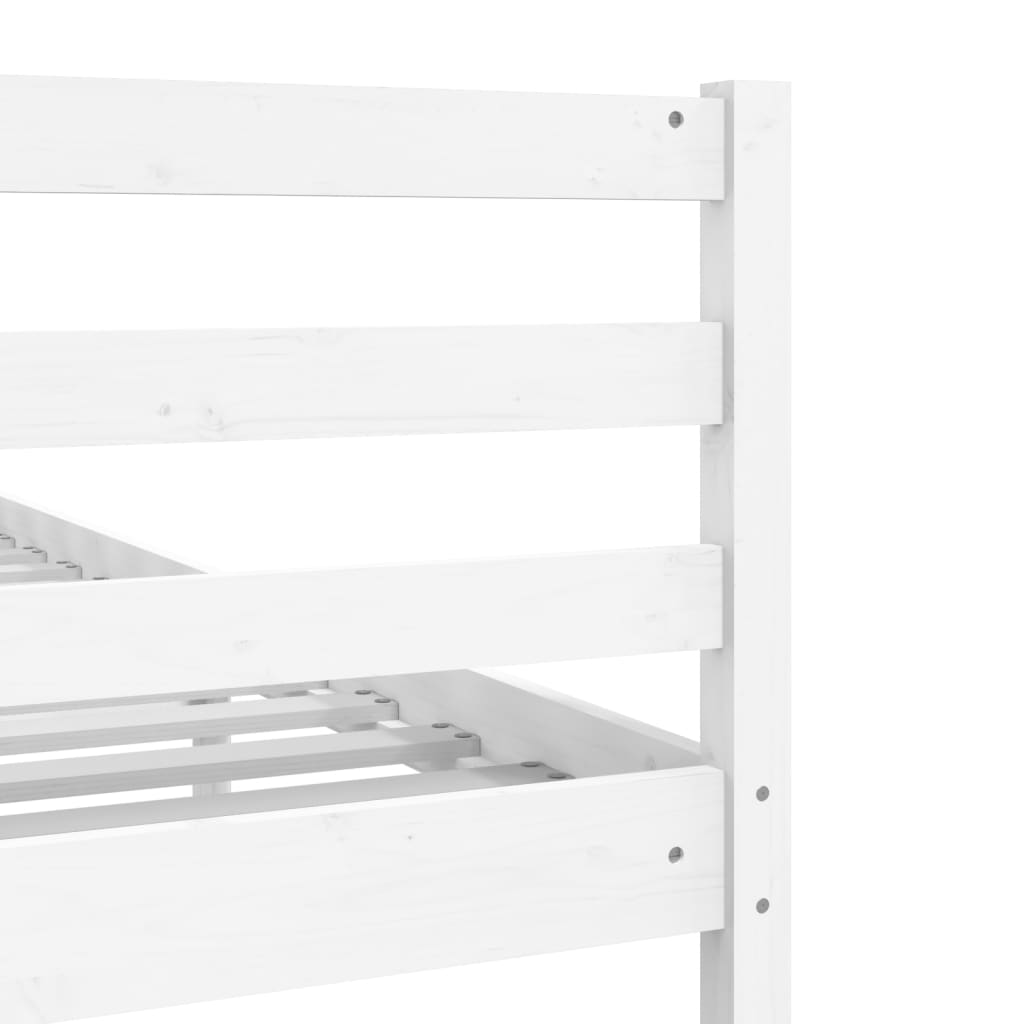 Cadre de lit Blanc Bois massif 140x190 cm Lits & cadres de lit vidaXL   