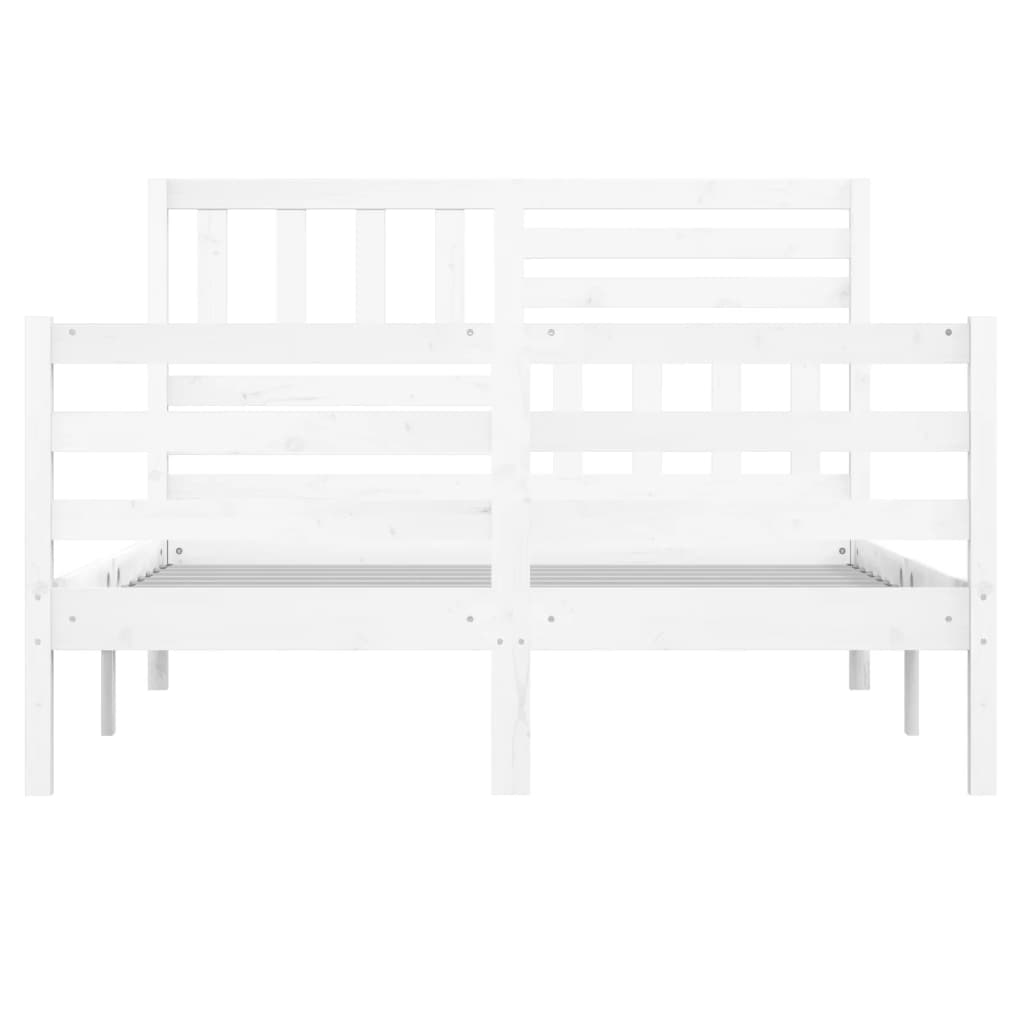 Cadre de lit Blanc Bois massif 120x200 cm Lits & cadres de lit vidaXL   