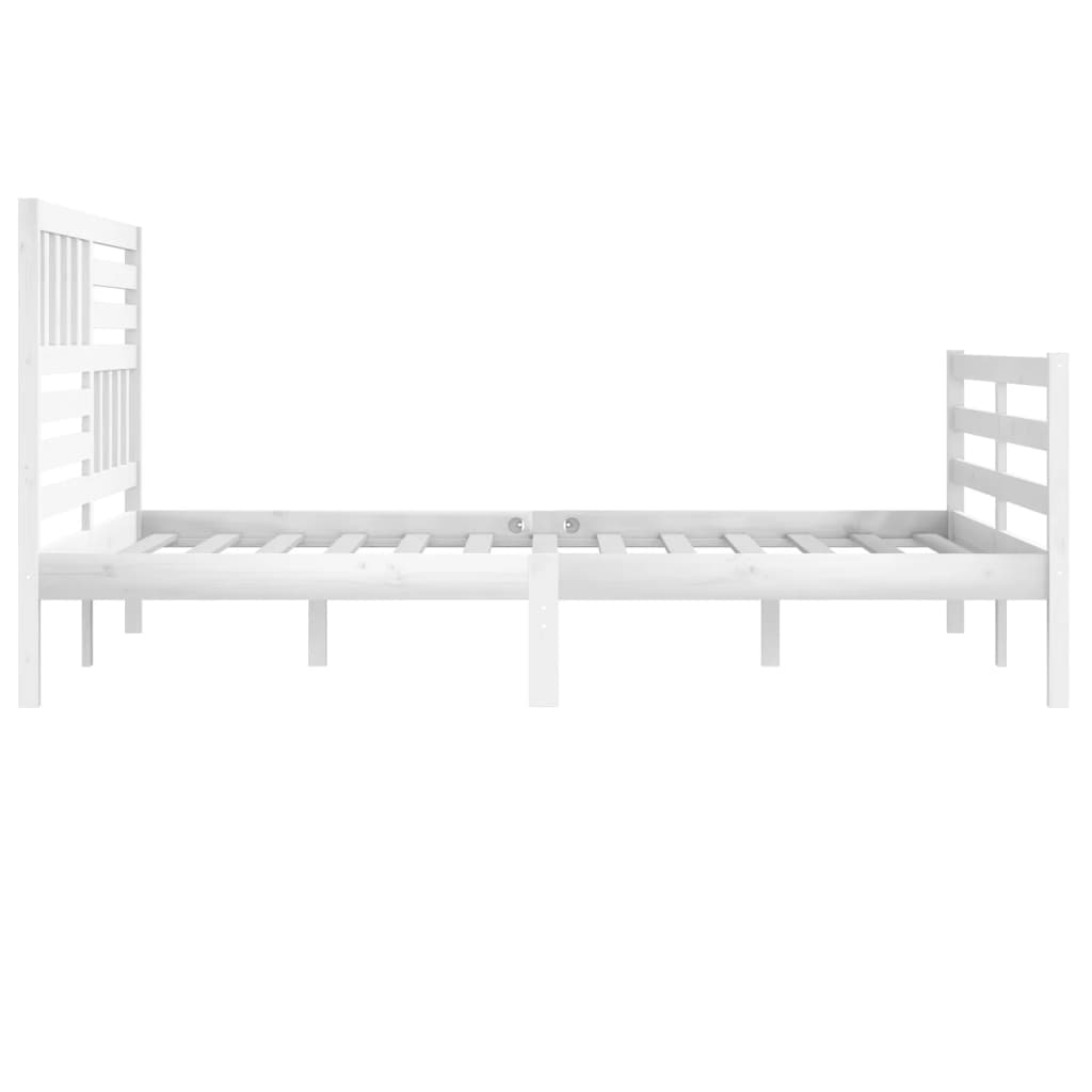 Cadre de lit Blanc 180x200 cm Super King Bois massif Lits & cadres de lit vidaXL   