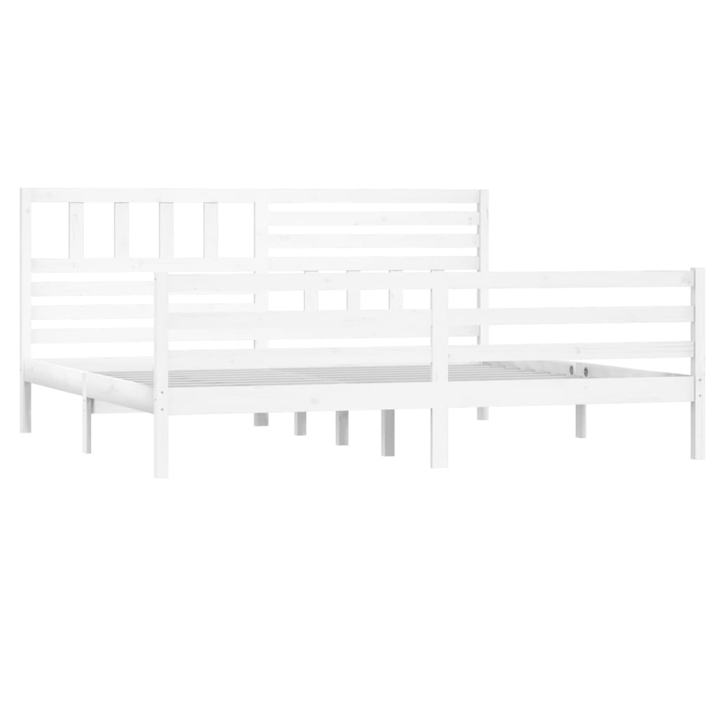 Cadre de lit Blanc Bois massif 200x200 cm Lits & cadres de lit vidaXL   