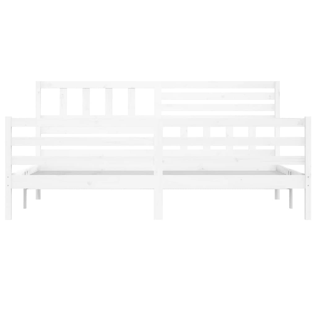 Cadre de lit Blanc Bois massif 200x200 cm Lits & cadres de lit vidaXL   