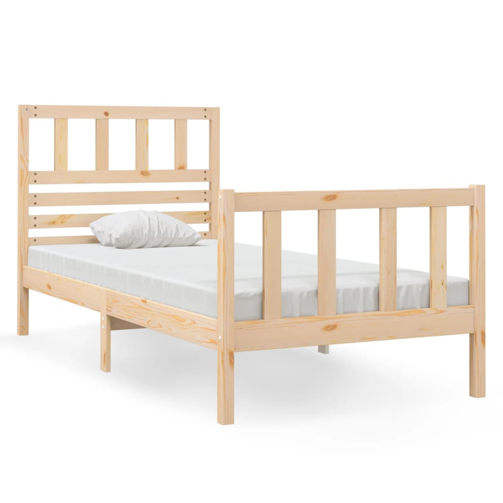 Cadre de lit 75x190 cm Petit simple Bois massif Lits & cadres de lit vidaXL   