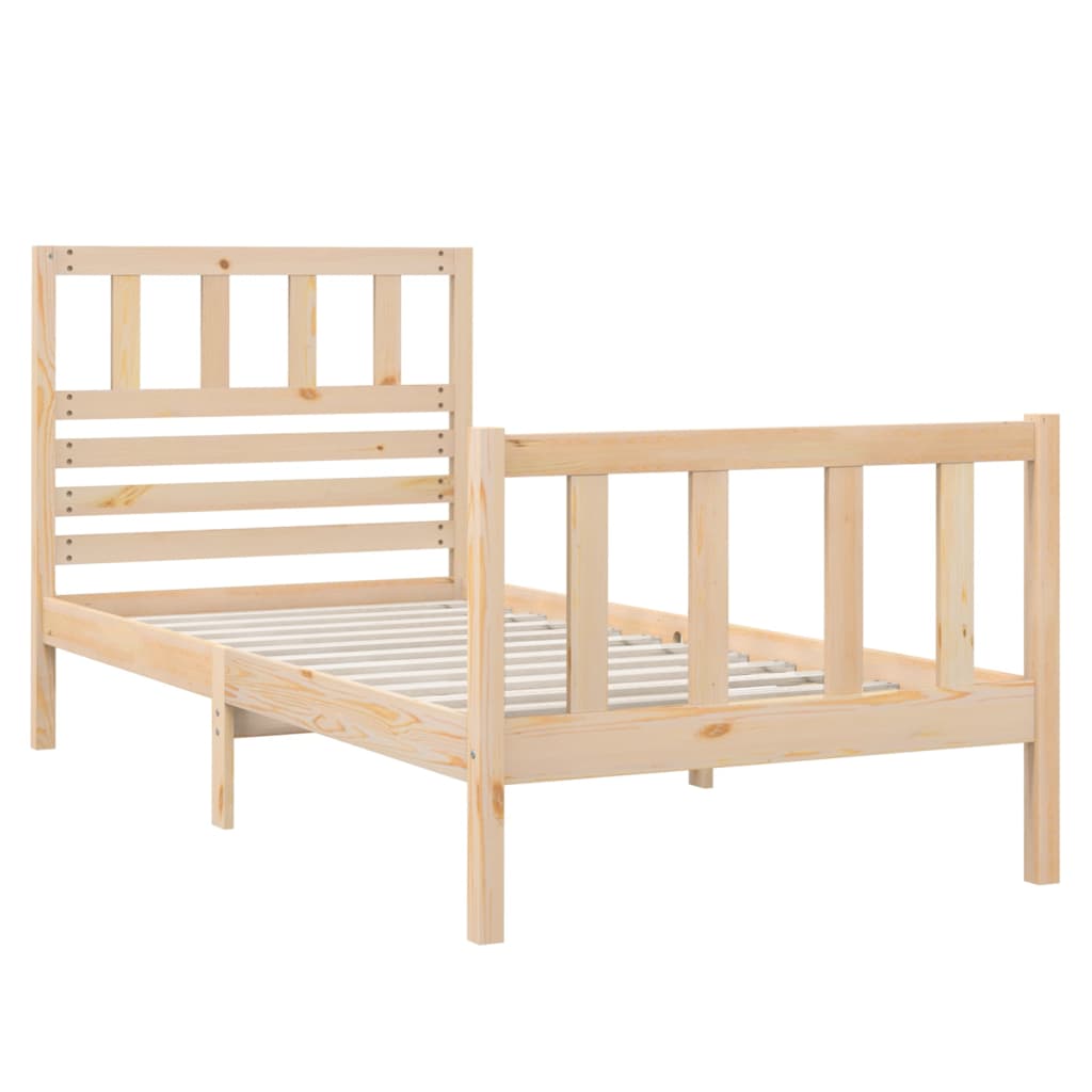 Cadre de lit 75x190 cm Petit simple Bois massif Lits & cadres de lit vidaXL   