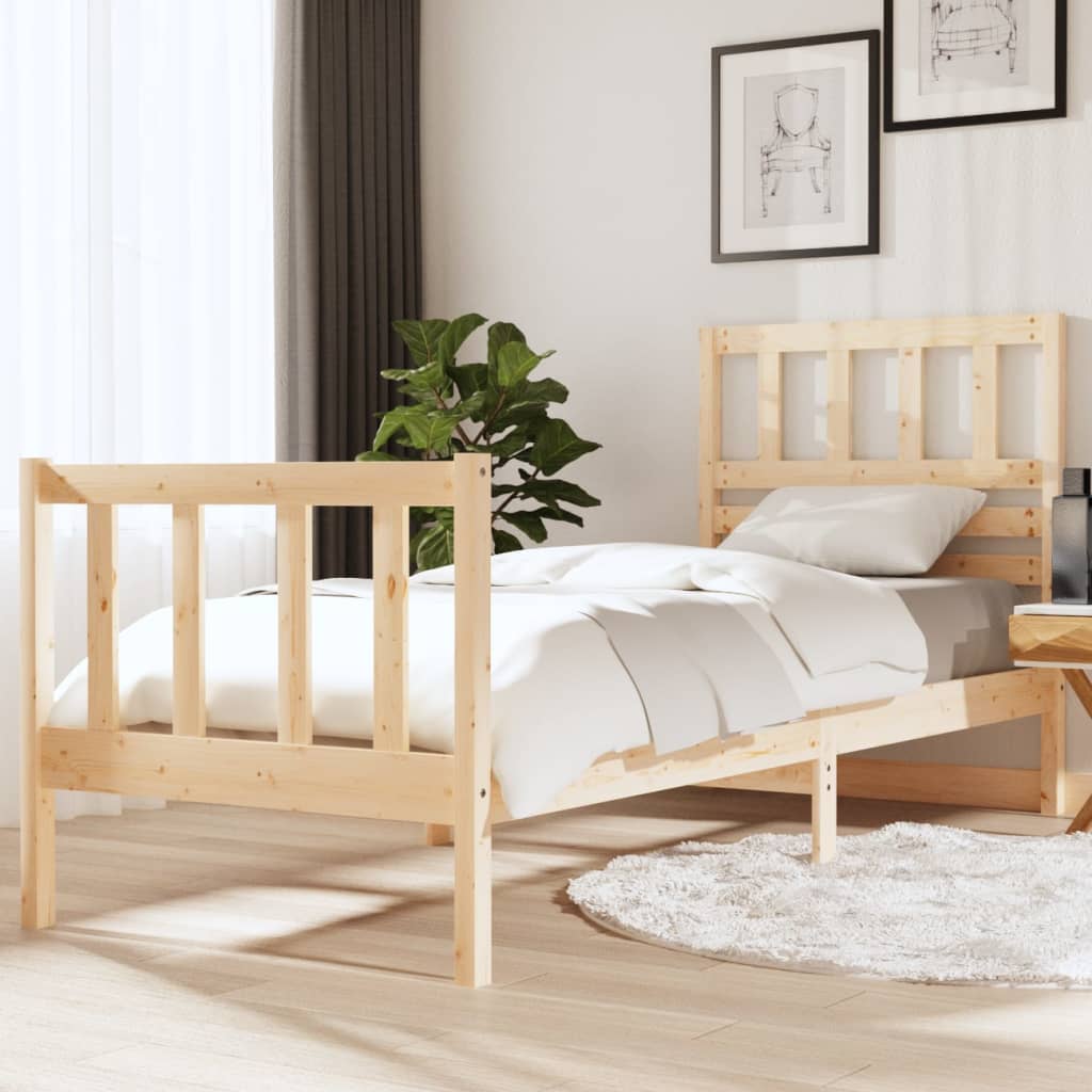 Cadre de lit 75x190 cm Petit simple Bois massif Lits & cadres de lit vidaXL   