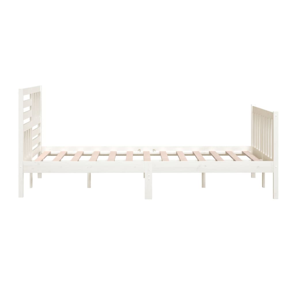 Cadre de lit Blanc Bois massif 140x200 cm Lits & cadres de lit vidaXL   