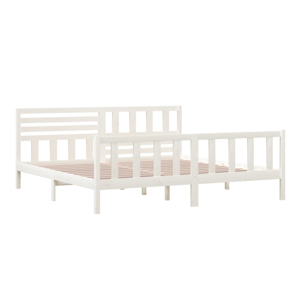 Cadre de lit Blanc Bois massif 200x200 cm Lits & cadres de lit vidaXL   