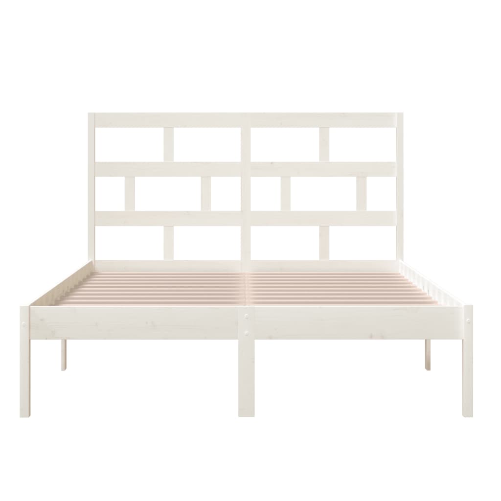 Cadre de lit Blanc Bois de pin massif 120x200 cm Lits & cadres de lit vidaXL   