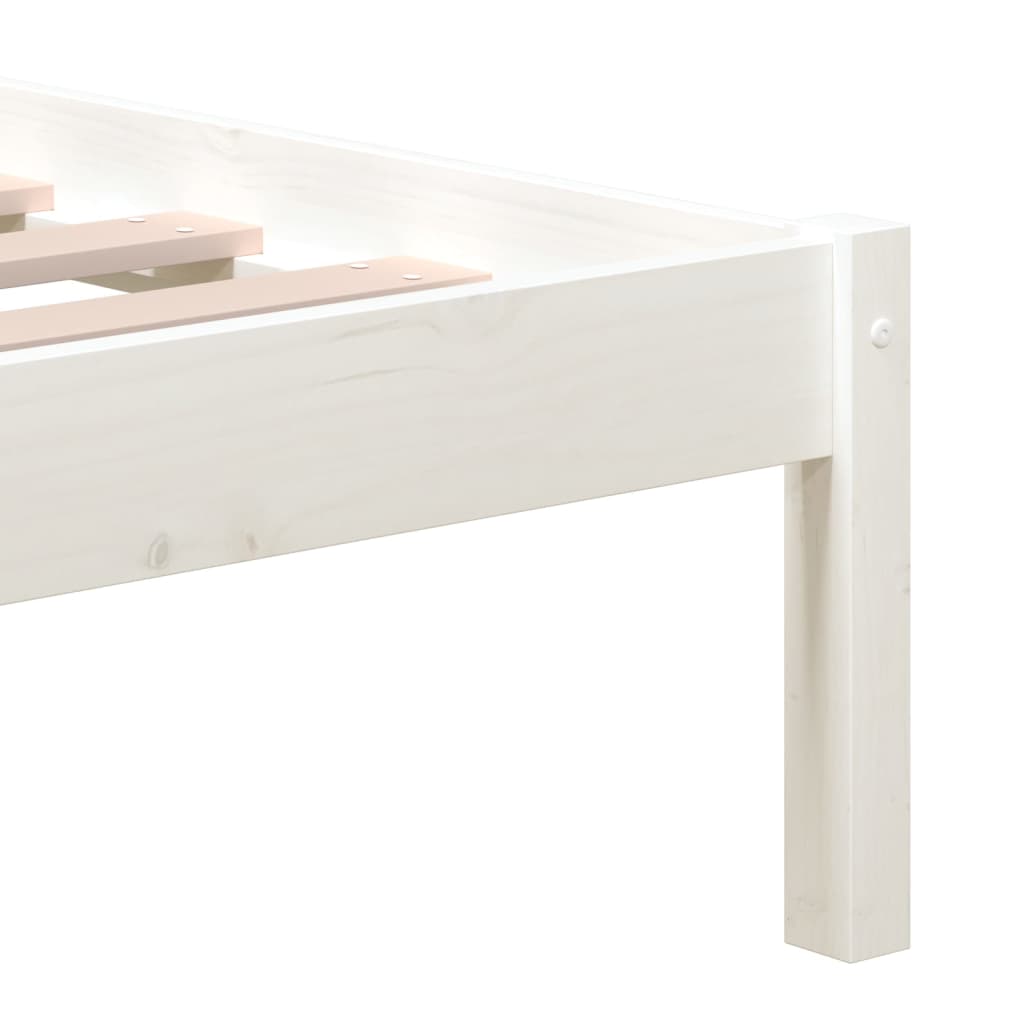 Cadre de lit Blanc Bois de pin massif 120x200 cm Lits & cadres de lit vidaXL   