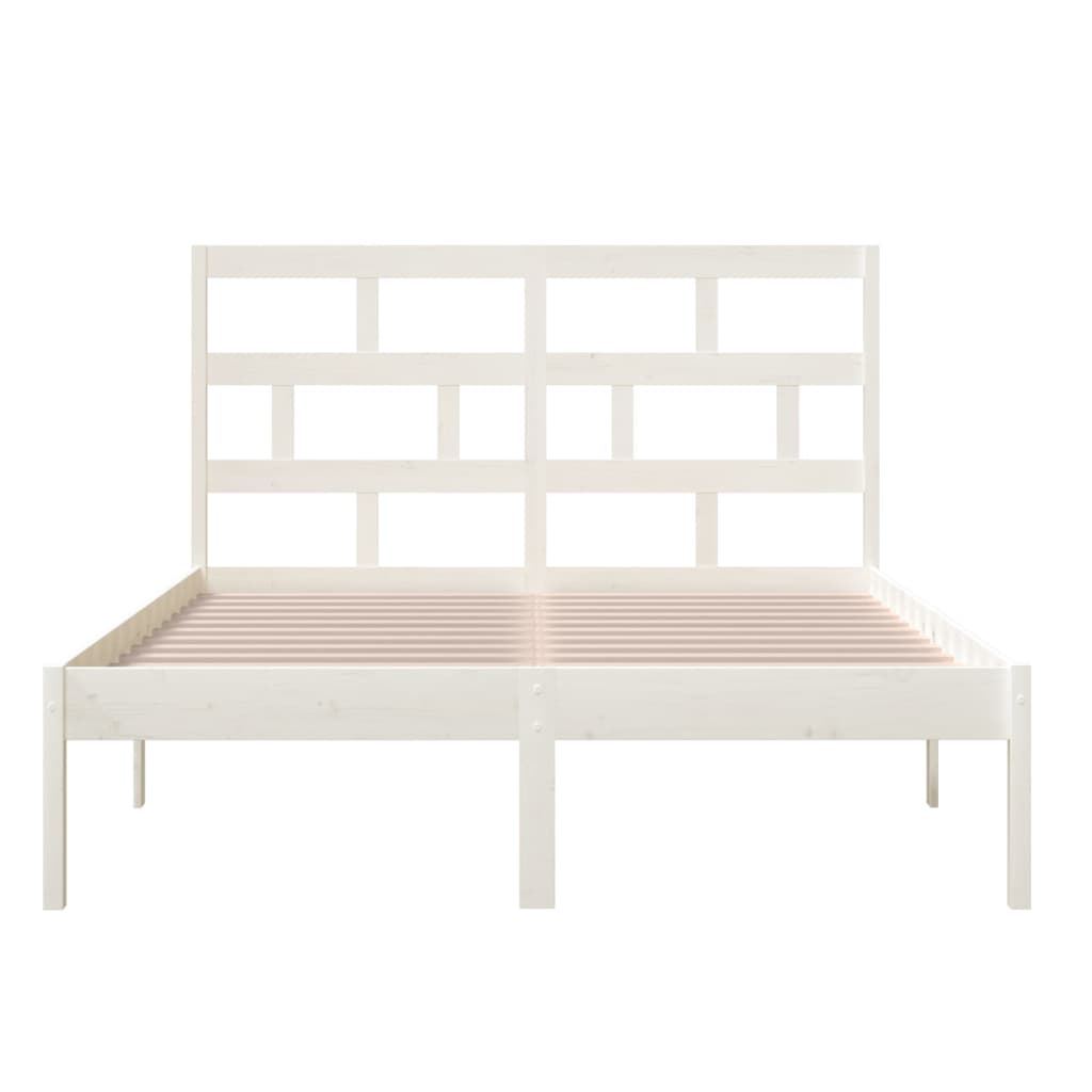 Cadre de lit Blanc Bois de pin massif 140x200 cm Lits & cadres de lit vidaXL   