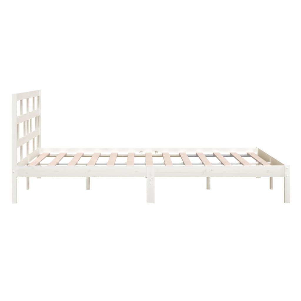 Cadre de lit Blanc Bois de pin massif 140x200 cm Lits & cadres de lit vidaXL   