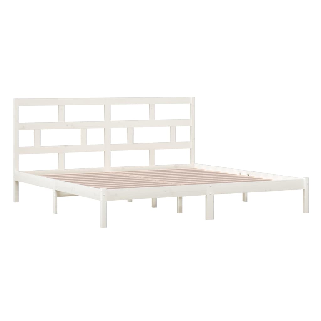 Cadre de lit Blanc Bois de pin massif 200x200 cm Lits & cadres de lit vidaXL   