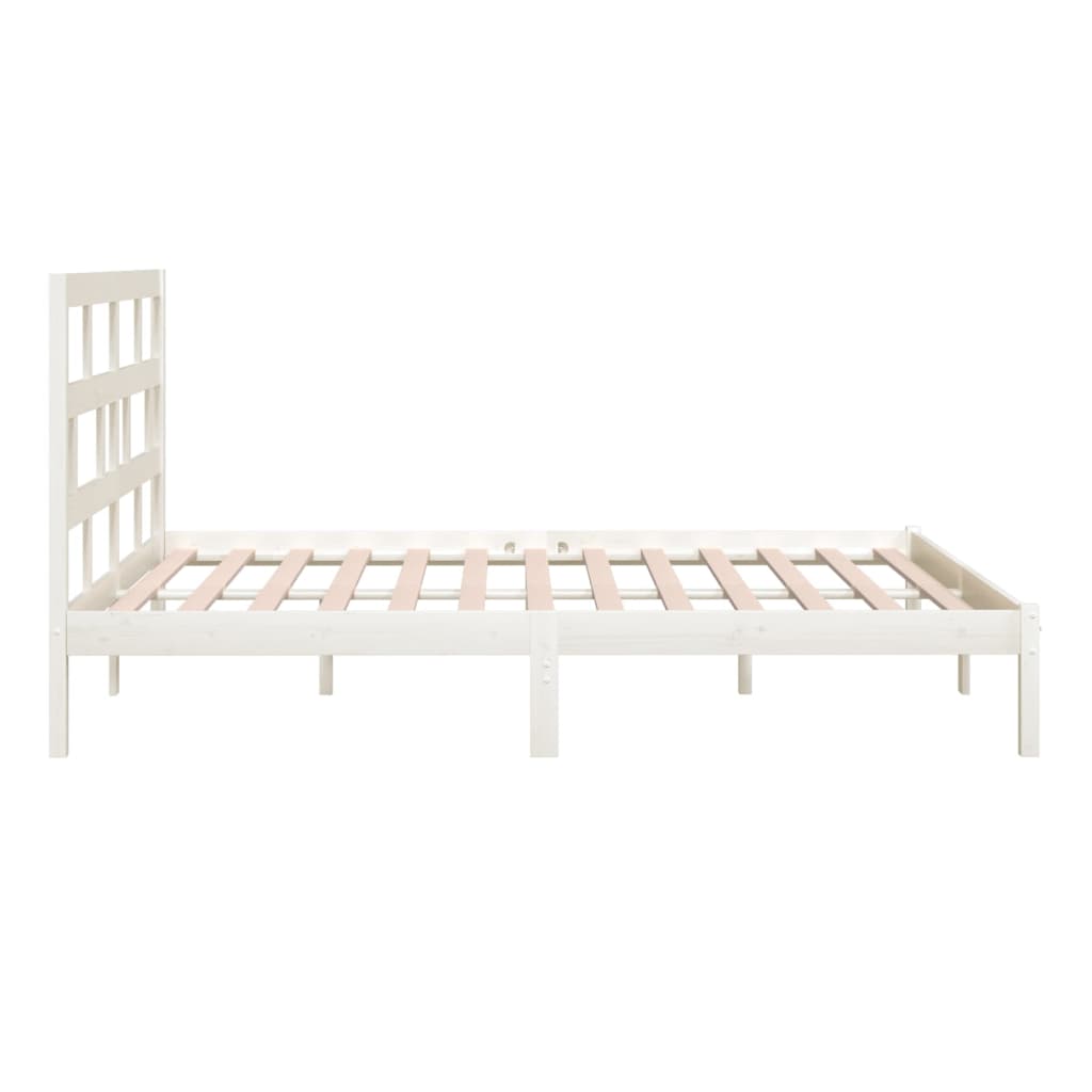 Cadre de lit Blanc Bois de pin massif 200x200 cm Lits & cadres de lit vidaXL   