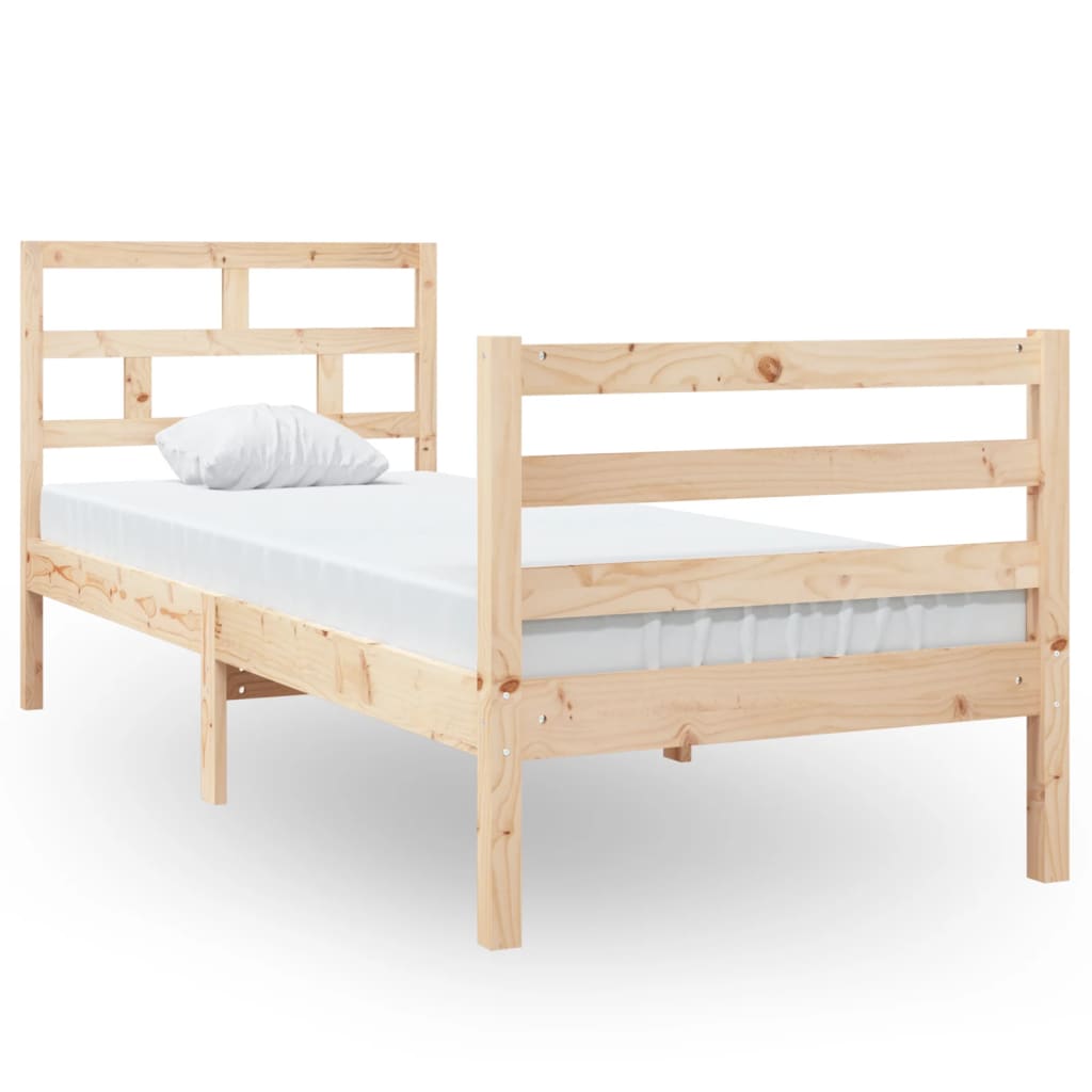 Cadre de lit 75x190 cm Petit simple Bois massif Lits & cadres de lit vidaXL   