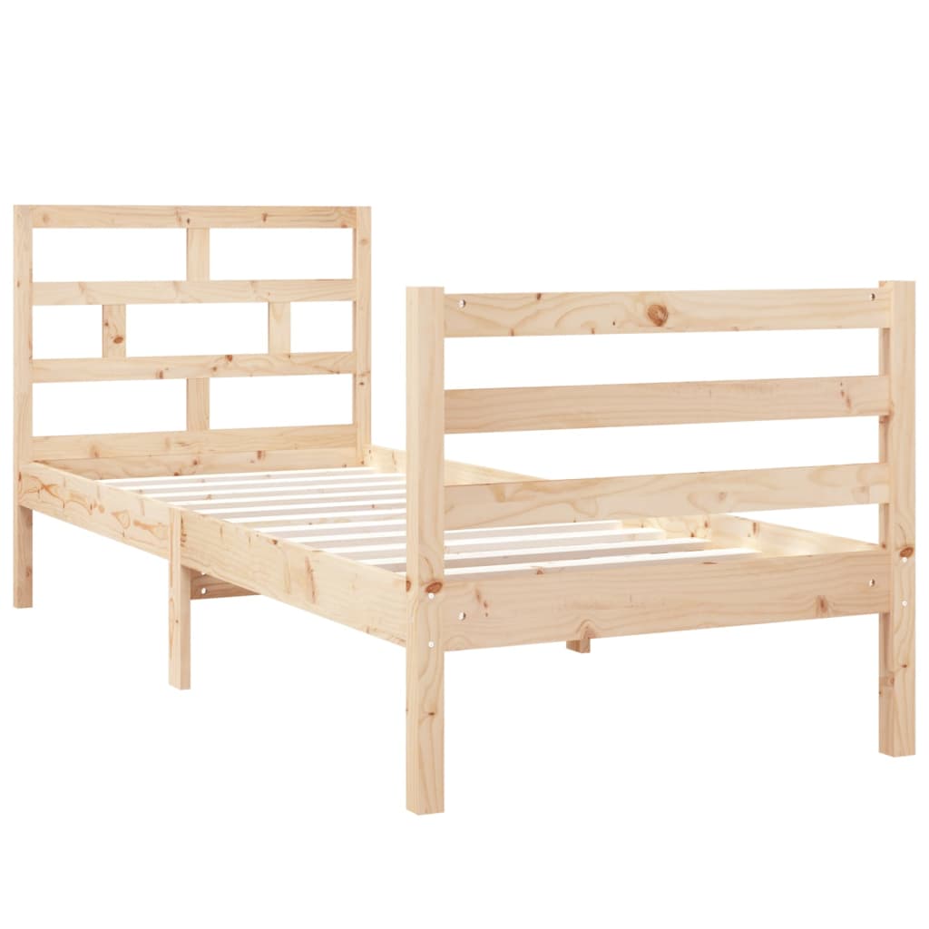 Cadre de lit 75x190 cm Petit simple Bois massif Lits & cadres de lit vidaXL   