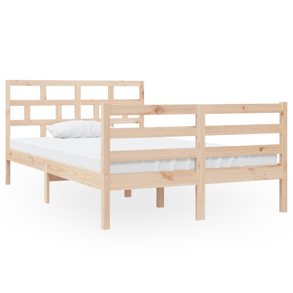 Cadre de lit 120x190 cm Petit double Bois massif Lits & cadres de lit vidaXL   