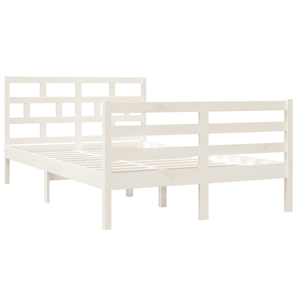 Cadre de lit Blanc 120x190 cm Petit double Bois massif Lits & cadres de lit vidaXL   