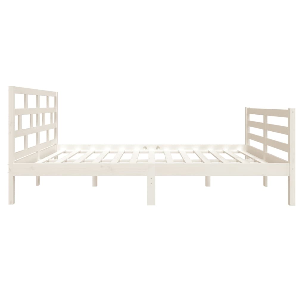 Cadre de lit Blanc 120x190 cm Petit double Bois massif Lits & cadres de lit vidaXL   