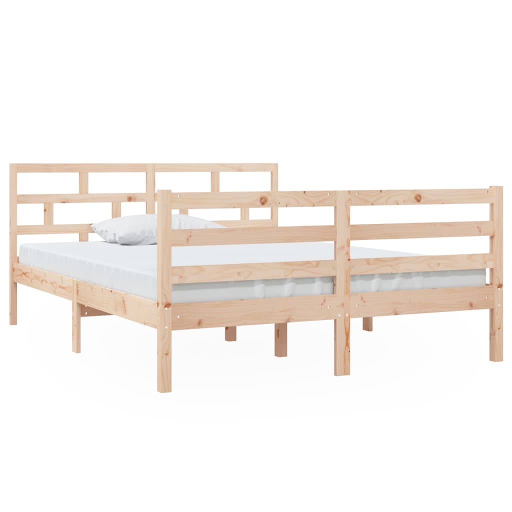 Cadre de lit Bois massif 140x190 cm Lits & cadres de lit vidaXL   